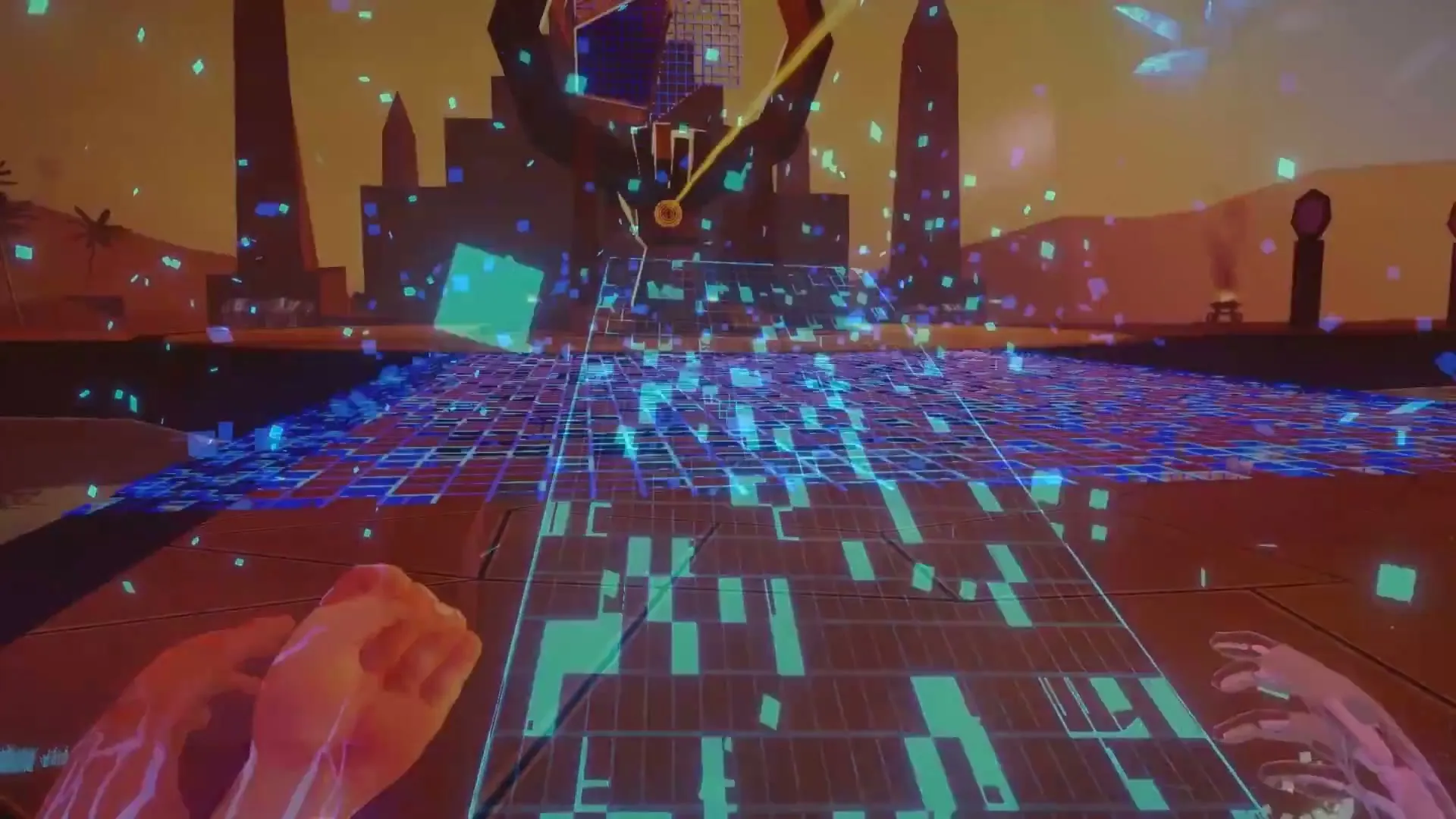 Soul Axiom, neon platformer top-down view