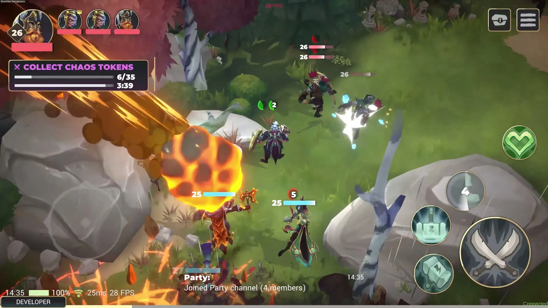 Multiplayer combat in a stone arena